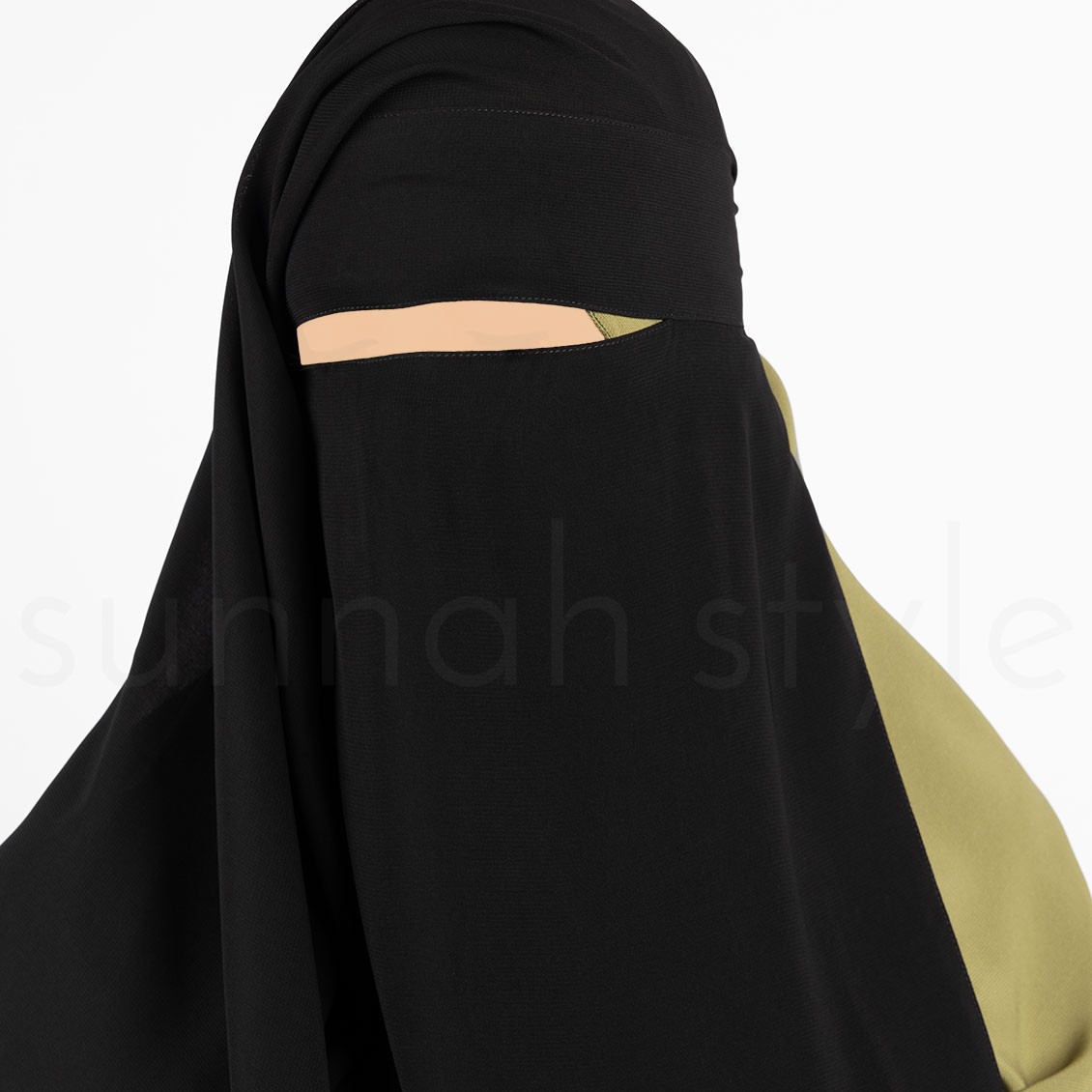 Sunnah Style Long Two Layer Niqab Black